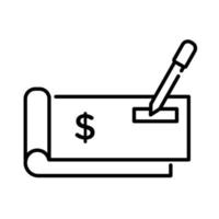 papier à billets avec style de ligne en ligne de paiement au stylo vecteur