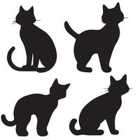 chat vecteur silhouette ensemble de groupe illustration