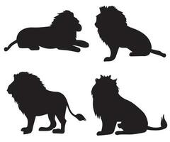 Lion silhouette vecteur groupe 2