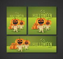 affiches, dépliants, social médias les publicités et bannières pour Halloween nuit des soirées vecteur