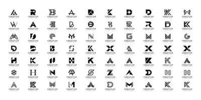 méga logo monogramme, initial, alphabet, et lettre logo collection une - z vecteur