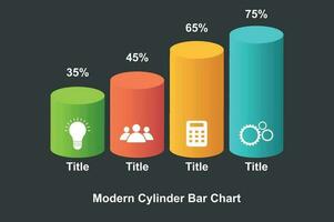 vecteur polyvalent infographie modèle fabriqué de Couleur cylindre pas croissance les niveaux escaliers graphique avec Nombres descriptions et Légende - lumière Contexte version avec 4 pas éléments