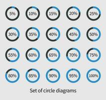 ensemble de cercle diagrammes pour infographie Stock illustration vecteur