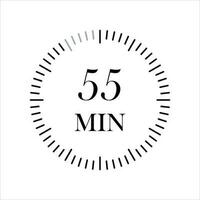 55 minutes minuteries horloges, minuteur 55 min icône. vecteur