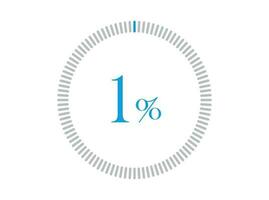 1 pour cent chargement. 1 pour cent cercle diagrammes infographie vecteur, 1 pourcentage prêt à utilisation pour la toile conception. vecteur