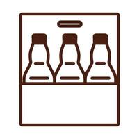 bouteilles de bières dans le panier boissons style de ligne de la journée internationale vecteur