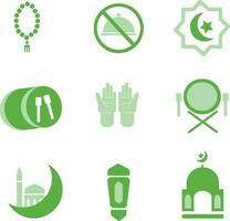 icône de style silhouette icône de célébration islamique arabe ramadan vecteur