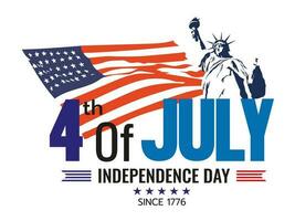 le Quatrième de juillet est le naissance de Amérique. il est le journée célébrer indépendance journée. content vacances vecteur