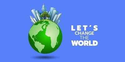 nous allons changement le monde. Aidez-moi protéger le monde pour une mieux monde, symbole, vecteur illustration