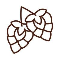 icône de style de ligne de graines de houblon vecteur