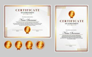 certificat conception Facile moderne a4 luxe certificat or Couleur vecteur