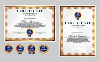 certificat conception Facile moderne a4 luxe certificat or Couleur vecteur