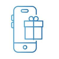 smartphone avec paiement de cadeaux style dégradé en ligne vecteur
