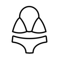 icône de style de ligne de maillot de bain féminin vecteur