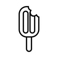 crème glacée dans l'icône de la ligne de bâton vecteur