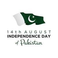 14e août Pakistan indépendance journée vecteur modèle