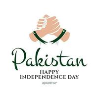 Pakistan content indépendance journée vecteur modèle