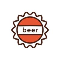 ligne de bouchon de bière et icône de style de remplissage vecteur