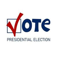 voter mot avec coche symbole à l'intérieur. présidentiel élection de Etats-Unis campagne 2024 vecteur
