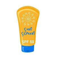 crème solaire tube. Soleil protection produits de beauté. beauté et santé se soucier concept vecteur