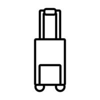 icône de style de ligne de voyage valise vecteur