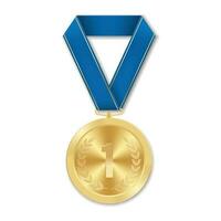 d'or prix médaille avec nombre illustration de géométrique formes vecteur