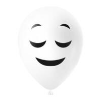 Halloween blanc ballon illustration avec effrayant et marrant visage vecteur