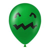 Halloween vert ballon illustration avec effrayant et marrant visage vecteur