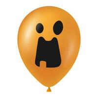 Halloween Orange ballon illustration avec effrayant et marrant visage vecteur