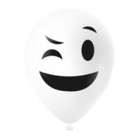 Halloween blanc ballon illustration avec effrayant et marrant visage vecteur