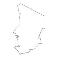Carte du Tchad très détaillée avec des frontières isolées sur fond vecteur