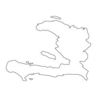 carte d'Haïti très détaillée avec des bordures isolées sur fond vecteur