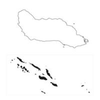 îles salomon très détaillées avec carte guadalcanal avec bordures isolées sur fond vecteur