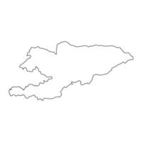 Carte du Kirghizistan très détaillée avec des frontières isolées sur fond vecteur