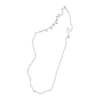 Carte de Madagascar très détaillée avec des frontières isolées sur fond vecteur