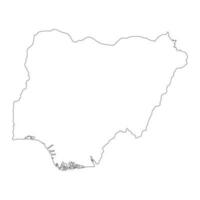 carte très détaillée du nigeria avec des frontières isolées sur fond vecteur