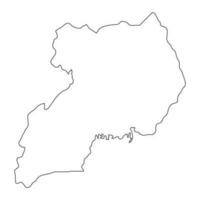 Carte de l'Ouganda très détaillée avec des frontières isolées sur fond vecteur