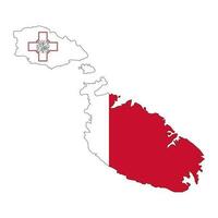 illustration simple du drapeau de malte pour le jour de lindépendance ou les élections vecteur
