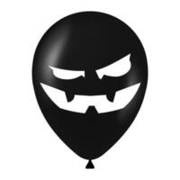 Halloween noir ballon illustration avec effrayant et marrant visage vecteur