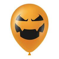 Halloween Orange ballon illustration avec effrayant et marrant visage vecteur