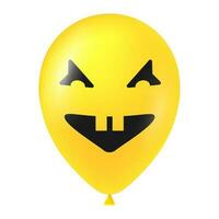 Halloween Jaune ballon illustration avec effrayant et marrant visage vecteur