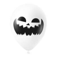 Halloween blanc ballon illustration avec effrayant et marrant visage vecteur