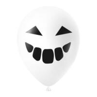 Halloween blanc ballon illustration avec effrayant et marrant visage vecteur