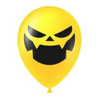 Halloween Jaune ballon illustration avec effrayant et marrant visage vecteur