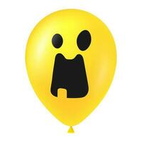 Halloween Jaune ballon illustration avec effrayant et marrant visage vecteur