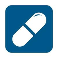 icône de pilule dans un style branché plat isolé. symbole de page icône pilule pour la conception de votre site web vecteur