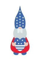 patriotique gnomes illustration. marrant gnomes dans Amérique indépendance journée costume carnaval. 4e de juillet gnome clipart est adapté pour célébrer de 4e de juillet vecteur élément conception.