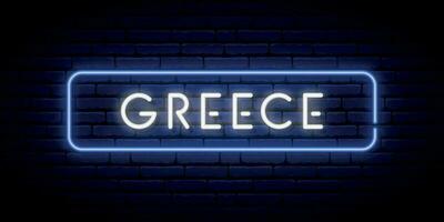Grèce néon enseigne. vecteur