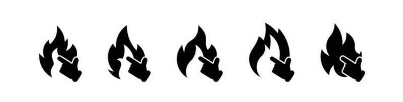 flamme de divers formes feu vecteur illustration Contexte blanc, feu plat ligne Icônes ensemble