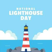 nationale phare journée plat illustration un événement vecteur